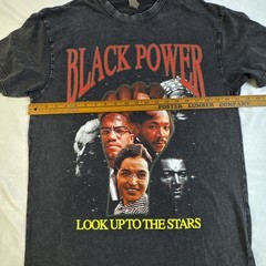 Black History Rap Medium T Shirt MLK Malcolm X Black Power Look Up To The Stars