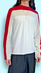 Prada Sport Color block Long Sleeve Red Tab Fleece Nylon Sweatshirt Pullover S