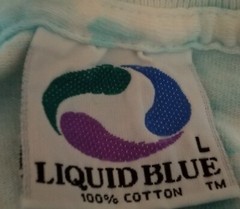 Vintage Liquid Blue Coral Reef Aquatic Paradise Tie Dye T Shirt Single Stitch L