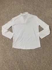 Positano Men’s Long Sleeve 100% Cotton V-Neck w/Collar White Size Large