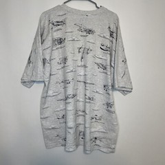 Vintage Airplanes All Over Print Clouds T Shirt XXL History Of Aviation Army