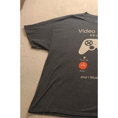 Video Games Are Calling And I Must Go Graphic T-Shirt Gray Men’s 3XL Gamer Tee