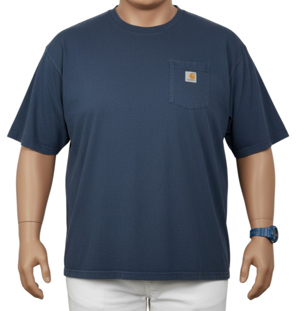 Carhartt K87 Heavyweight Pocket Tee Men’s 2XL Loose — Navy Workwear Fade