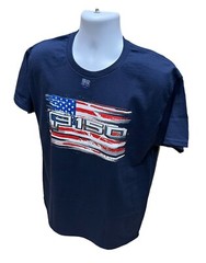 Ford F-150 Navy Blue Distressed American Flag T-Shirt