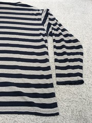 Polo Jeans Ralph Lauren Striped Long Sleeve Shirt Pullover Medium Blue Gray READ