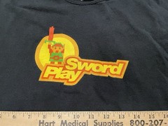 Link Sword Play Legend of Zelda T Shirt Mens Adult L Video Games Black Retro