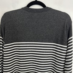 Weiv Los Angeles “Freddie” Men’s M Gray White Striped Long Sleeve Comfy Soft