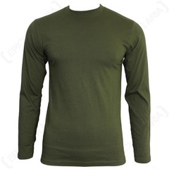 Long Sleeve Olive T-Shirt – All Sizes – Army Military Cotton Top – 100% Cotton