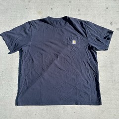 Carhartt Men’s Short Sleeve T-Shirt 2XL Regular Navy Blue Crew Neck Pocket Tee