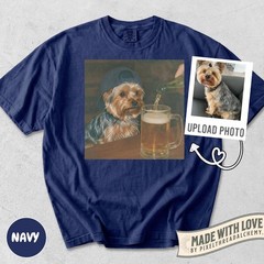 Funny Beer Drinking Dog Graphic Shirt Personalized Pet Meme Unisex Tee Gift
