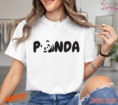 Unisex Panda Graphic T-Shirt – Cute Typographic Panda Shirt – Black Logo Tee for