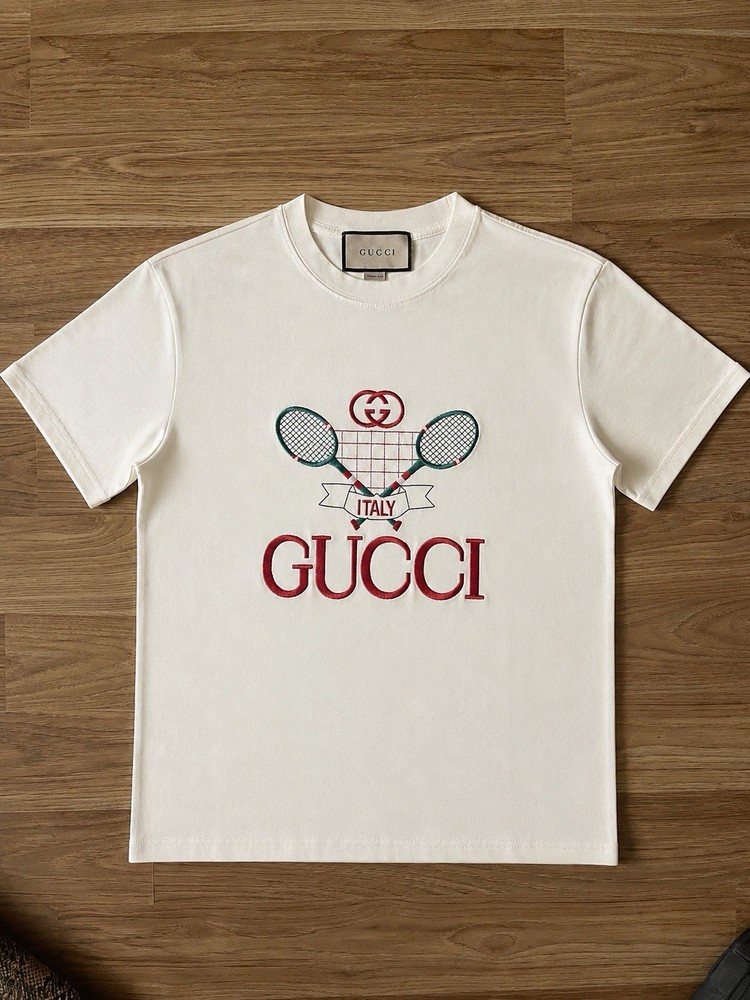Gucci Tennis Embroidery Oversized T-Shirt in Off-White