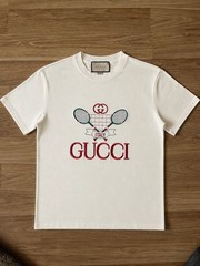 Gucci Tennis Embroidery Oversized T-Shirt in Off-White
