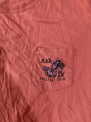 Comfort Colors Shirt Mens Medium Pink Lambda Chi & Sigma Chi Fallfest 2016 Tee