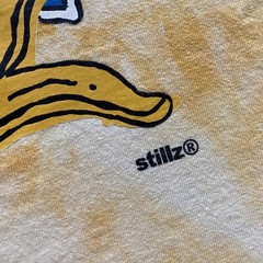 Stillz T Shirt Mens Large Yellow Acid Wash Bleach “Banana” Cartoon Street