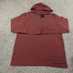 NEW 5.11 Tactical Shirt Mens XL Red Hooded Long Sleeve Hoodie Graphic Logo Tee