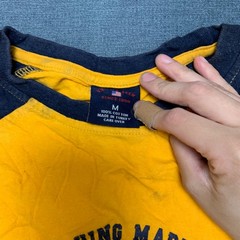U.S. Polo Assn T-Shirt Mens Medium Yellow Navy Graphic Print Casual Crew Neck
