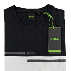 $98 Boss by Hugo Boss NEW Colorblock Black & White Cotton Mens Med T-Shirt Tee