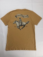 Pendleton Mens Sz M Rodeo Flag Graphic T-Shirt Brown Cowboy Horse Rider Logo Tee