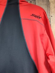 Swix Men’s Base Layer Top L Red 1/4 Zip Nordic Ski Thermal