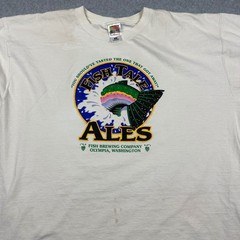 Fruit of the Loom Fish Tale Ales Olympia Washington Beer T-Shirt Cream XXL