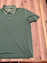 BCG Shirt, Men’s Size 3XL, Green, Striped, Polo Shirt, Short Sleeve