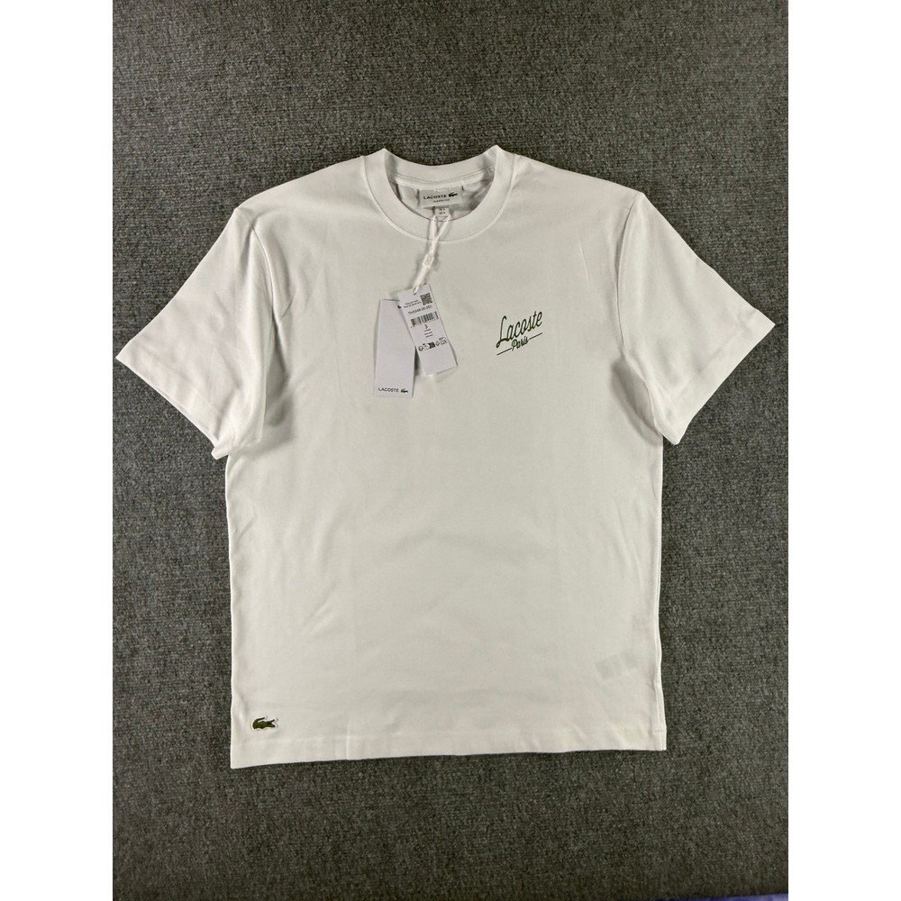 Lacoste Heritage Paris Graphic T-Shirt White Mens Classic Fit TH5948 00 001 S