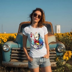 Harley Quinn Pop Art Portrait T-Shirt | Queen of Hearts Joker Vibes Tee