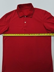 Uniqlo Mens Polo Shirt Red Breathable Pique Regular Fit Size M – Button Up