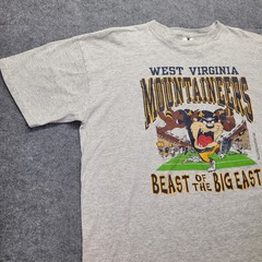 Vintage Looney Tunes Tasmanian Devil Taz Shirt WEST VIRGINIA Football Cartoon