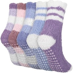 10 Pairs Fuzzy Grippy Socks for Women Hospital Non Slip Slipper Socks Adult W…