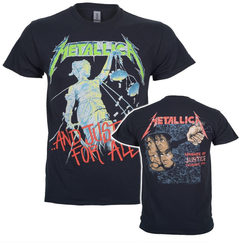 Official Metallica T Shirt And Justice For All Black New
