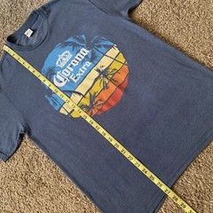 Corona Shirt Mens Medium Blue Casual Crew Neck Beach Fishing Outdoor Camp Tee