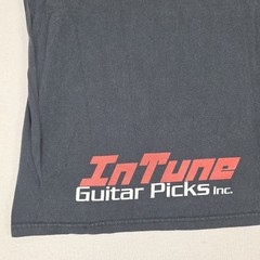 In Tune Guitar Picks Shirt Mens Large Black Center Logo Y2K Punk Rock Faded