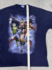 Vintage Justice League Shirt Mens 2XL Blue Navy DC Comics Graphic Cartoon Y2K
