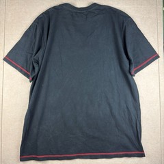 Southpole T-Shirt Men 3XL Black Plaid SP Logo Graphic Tee Red Stitching Hip Hop
