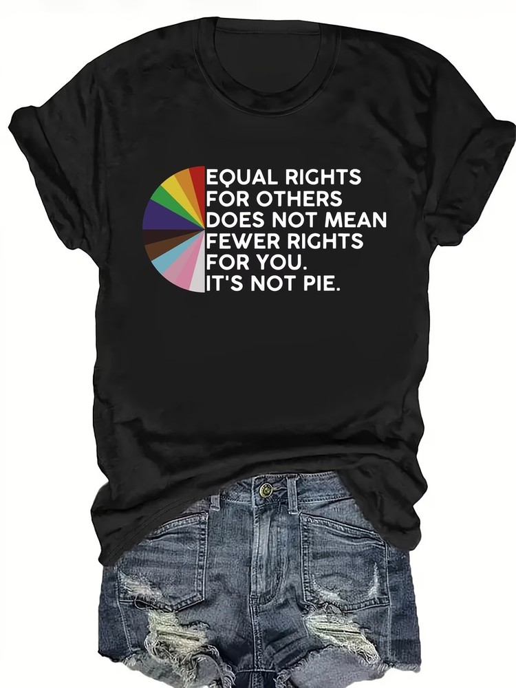 Equal Rights Letter Print T-shirt