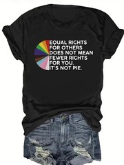 Equal Rights Letter Print T-shirt