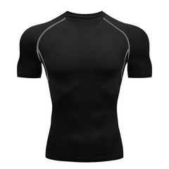 Men Compression T Shirt Short Sleeve Gym Workout Fitness Running Training Base