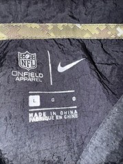 Nike NFL on field apparel Large Black Zip Up Button Sleeves Shirt Style