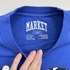 MARKET Chinatown T Shirt Mens XL Streetwear Graphic Royal Blue Cow