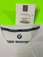 Genuine BMW Motorsport Fan Men’s T-Shirt – White- Size Large 80302207853