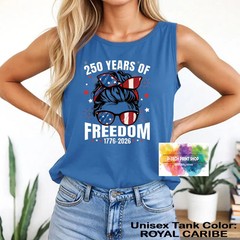 Women July 4th Freedom Tank Top Patriotic American