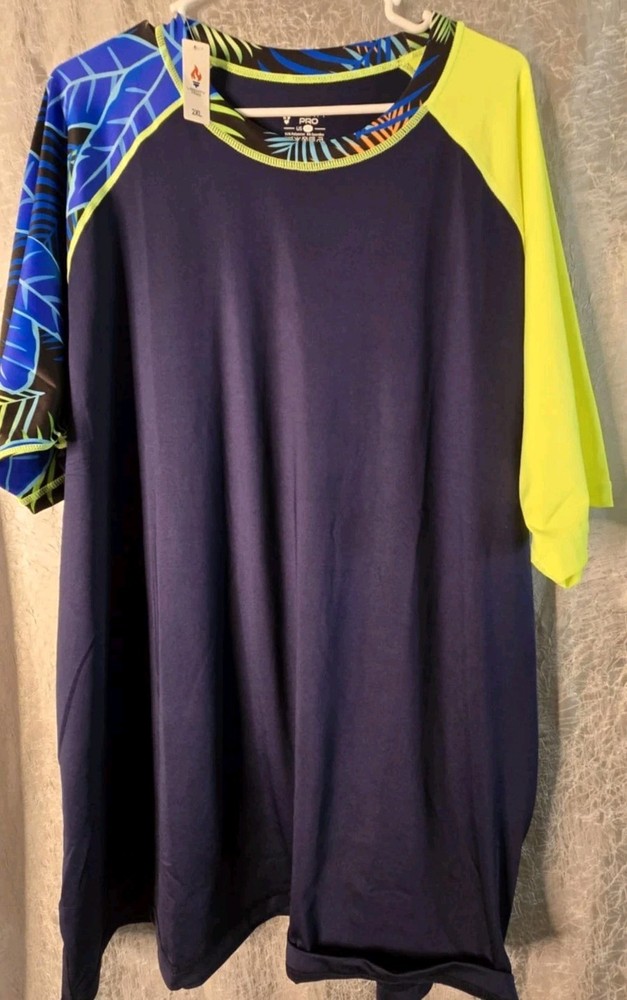 NWT Liberty Pro Mens 2XL Poly Spandex Blend T Shirt Swim Shirt Short Sleeved…