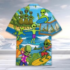 Tropical Alien Hawaiian Shirt Unisex Surfing Beach Summer Aloha