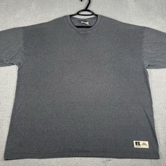 VINTAGE Russell Athletic Shirt Mens XXL Gray Pro Cotton Y2K Heavyweight Blank