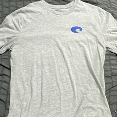 Costa Del Mar Men’s L Gray Crew Neck Short Sleeve Born On The Water Tagless Tee