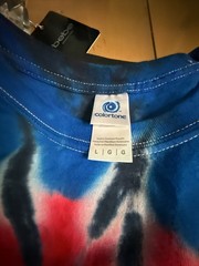 Colortone Red White and Blue Tie Dye T-Shirt Size Large