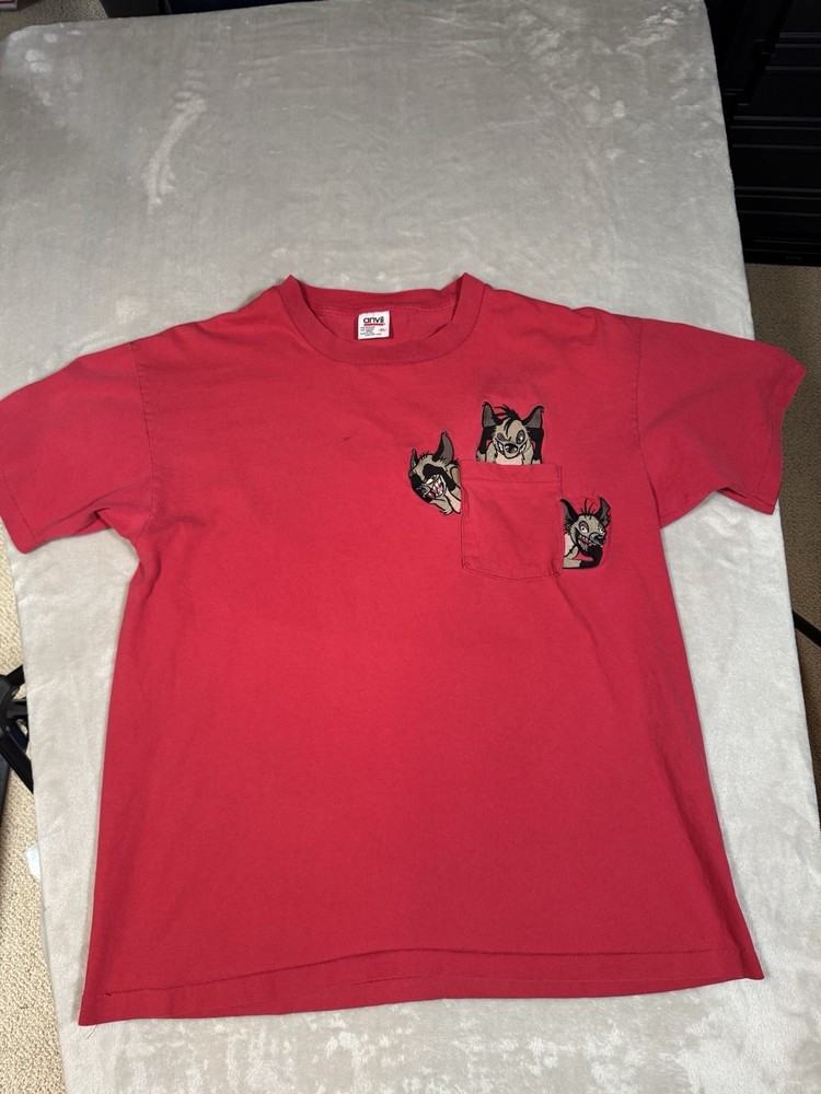 Vintage Disney The Lion King Hyena’s Embroidered T-Shirt XL MADE IN USA