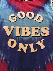 Hybrid Tees Good Vibes Only Tie-Dye Graphic Print Sleeveless Tank Top XL/XG
